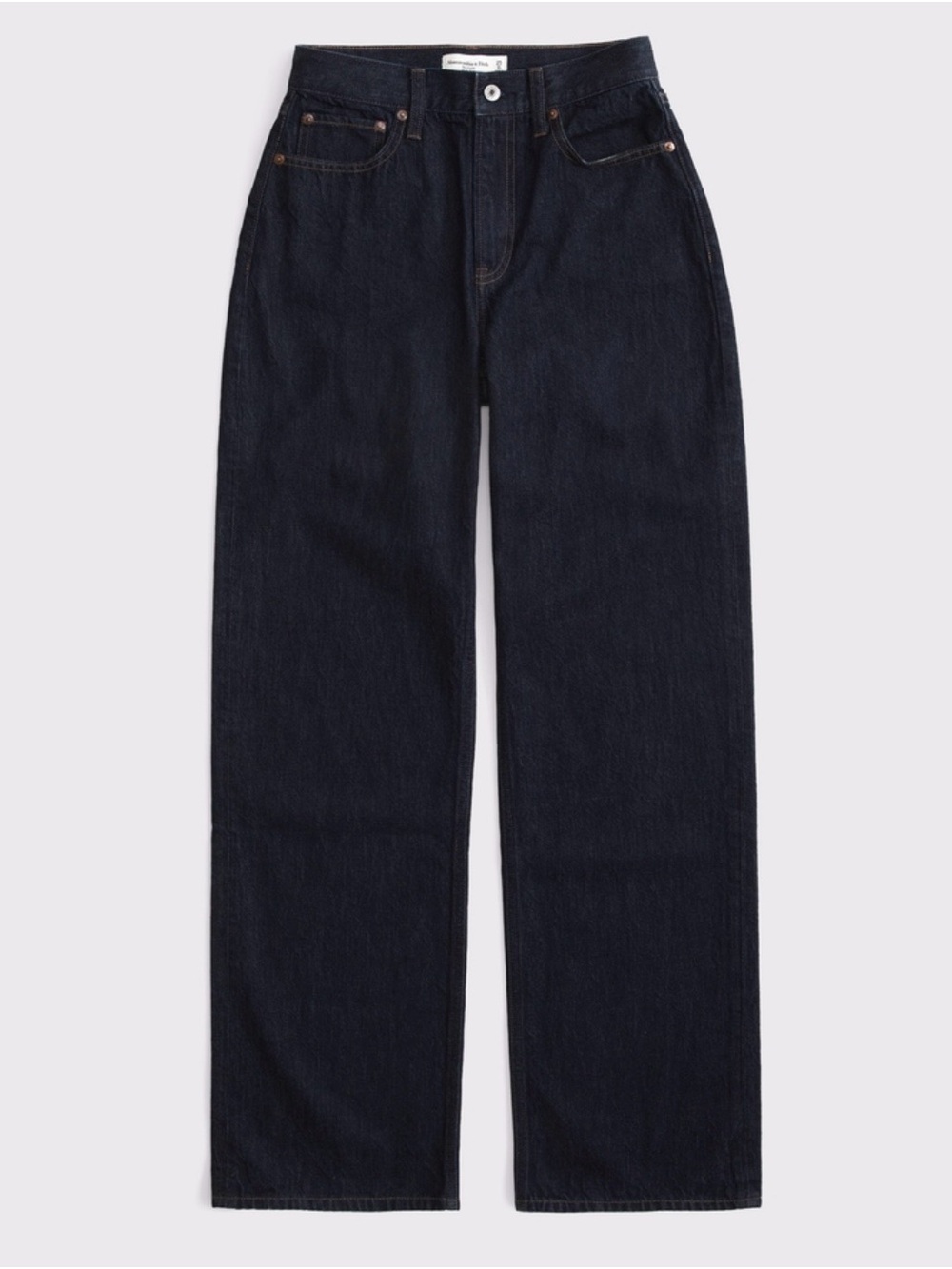 Abercrombie & Fitch Women's Curve Love High Rise Loose Jeans - Dark Rinse